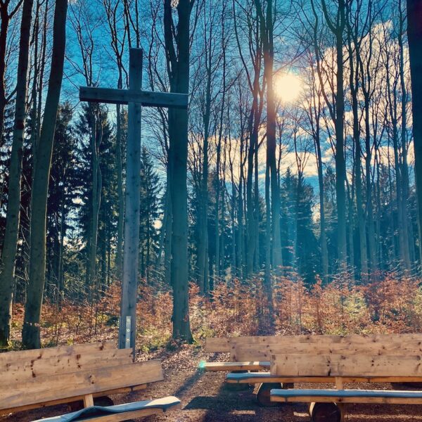 Beisetzung im Wald - Andachtsplatz im Waldfriedhof Zwickauer Land, Mülsen, kirchliche oder freie Trauerfeier