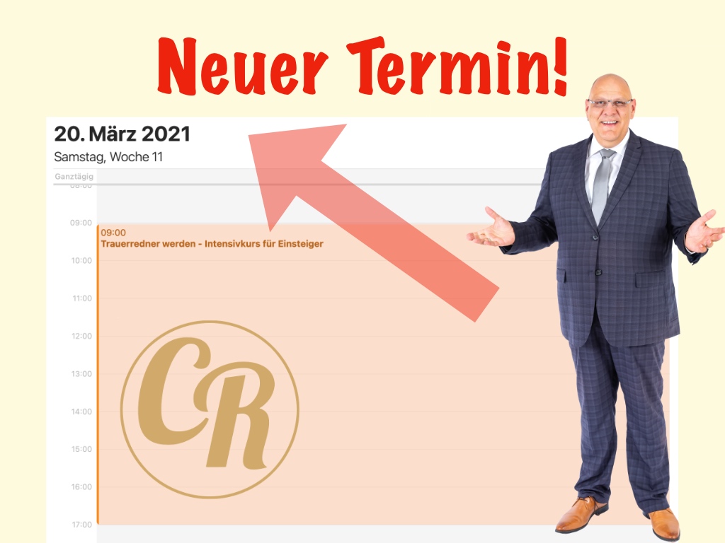 Terminverschiebung Trauerrednerkurs